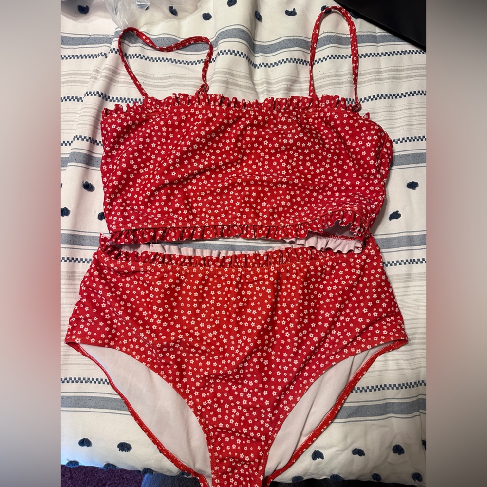 Shein Bikini | Red Flowers | Size 1XL